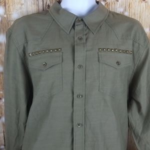 Black XXL Classic fit military style mens button